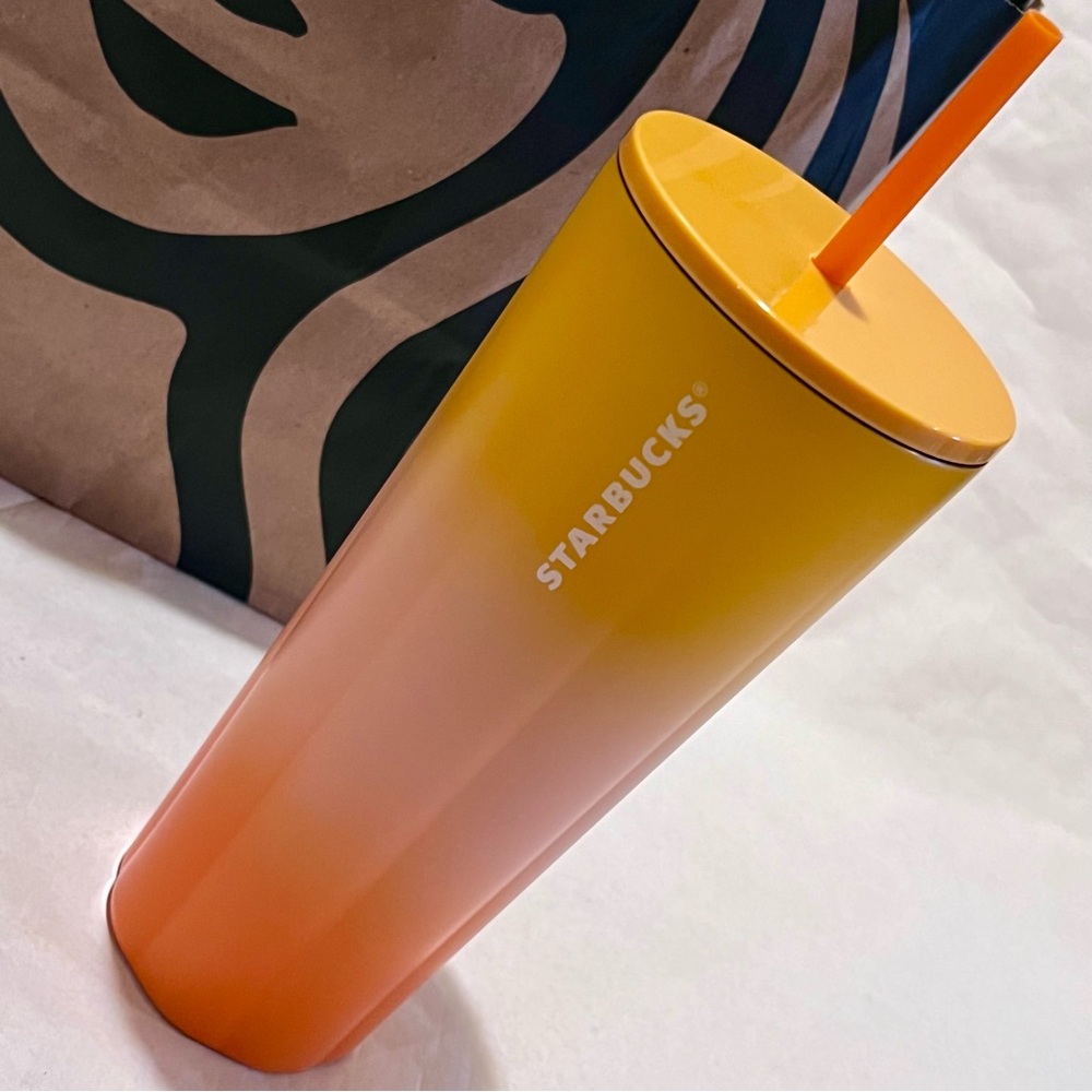 Starbucks Gradient Orange Sherbet Stainless Steel Cold Cup 24oz